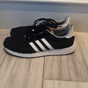 Adidas Black and White Running Sneakers